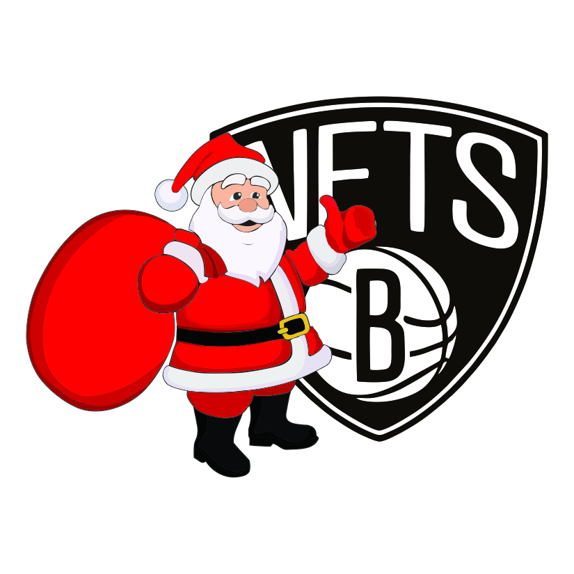 Brooklyn Nets Santa Claus Logo iron on paper